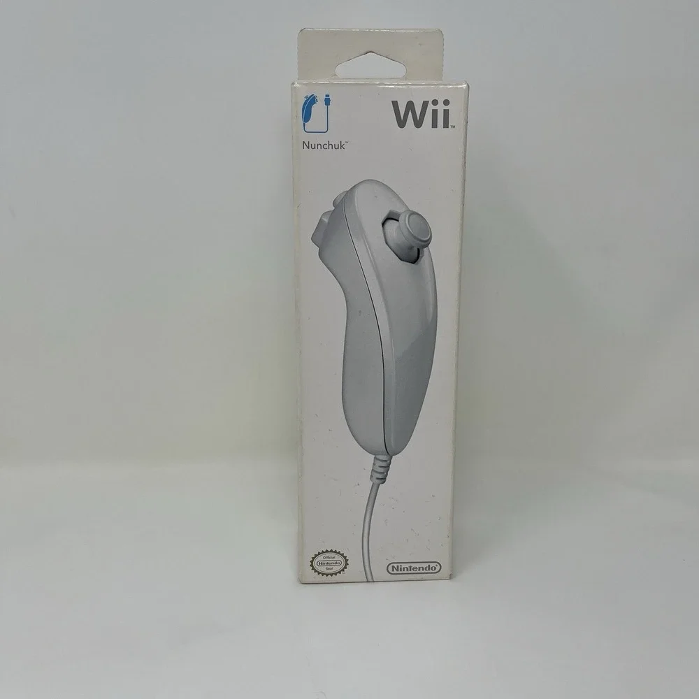 Official Nintendo Wii Nunchuk Controller White RVL-A-FW2-USZ Original Box OEM